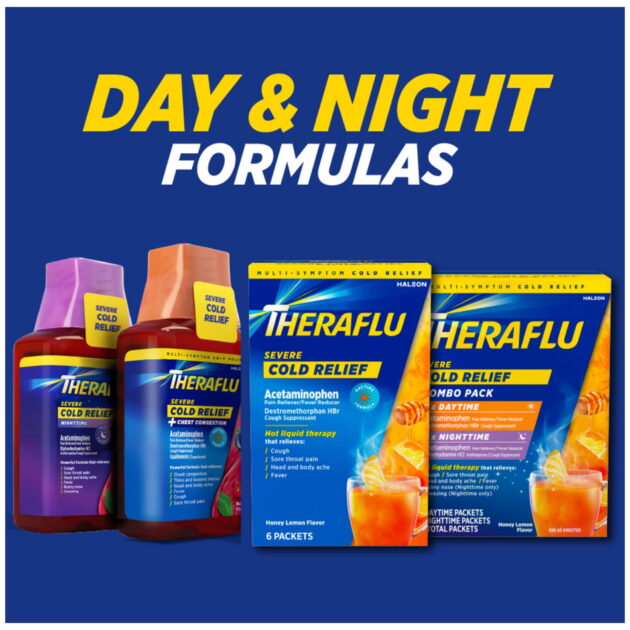 Theraflu MultiSymptom Severe Cold Relief Medicine/Nighttime Severe Cold ...